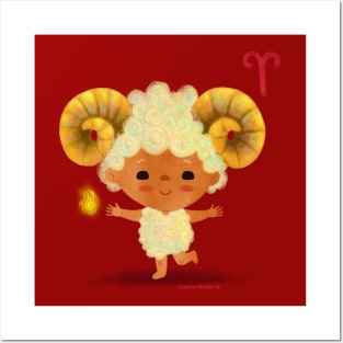 Aries Cute Zodiac Sign Posters and Art